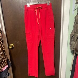 Pop red Figs high waisted Yola size small tall